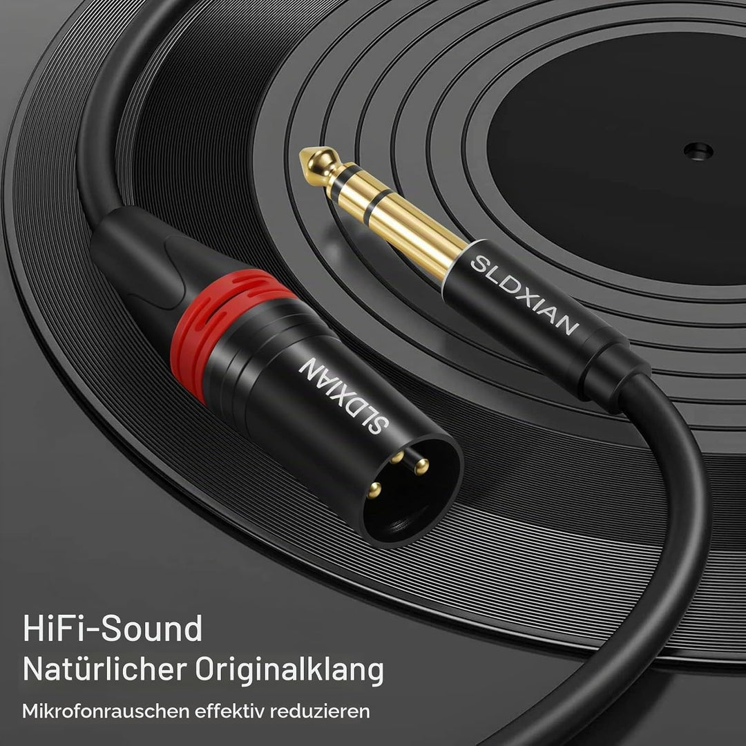 SLDXIAN XLR auf Klinke 6,35mm, XLR Mikrofonkabel Balanced Stereo 1/4 Zoll TRS Stecker auf XLR Stecke