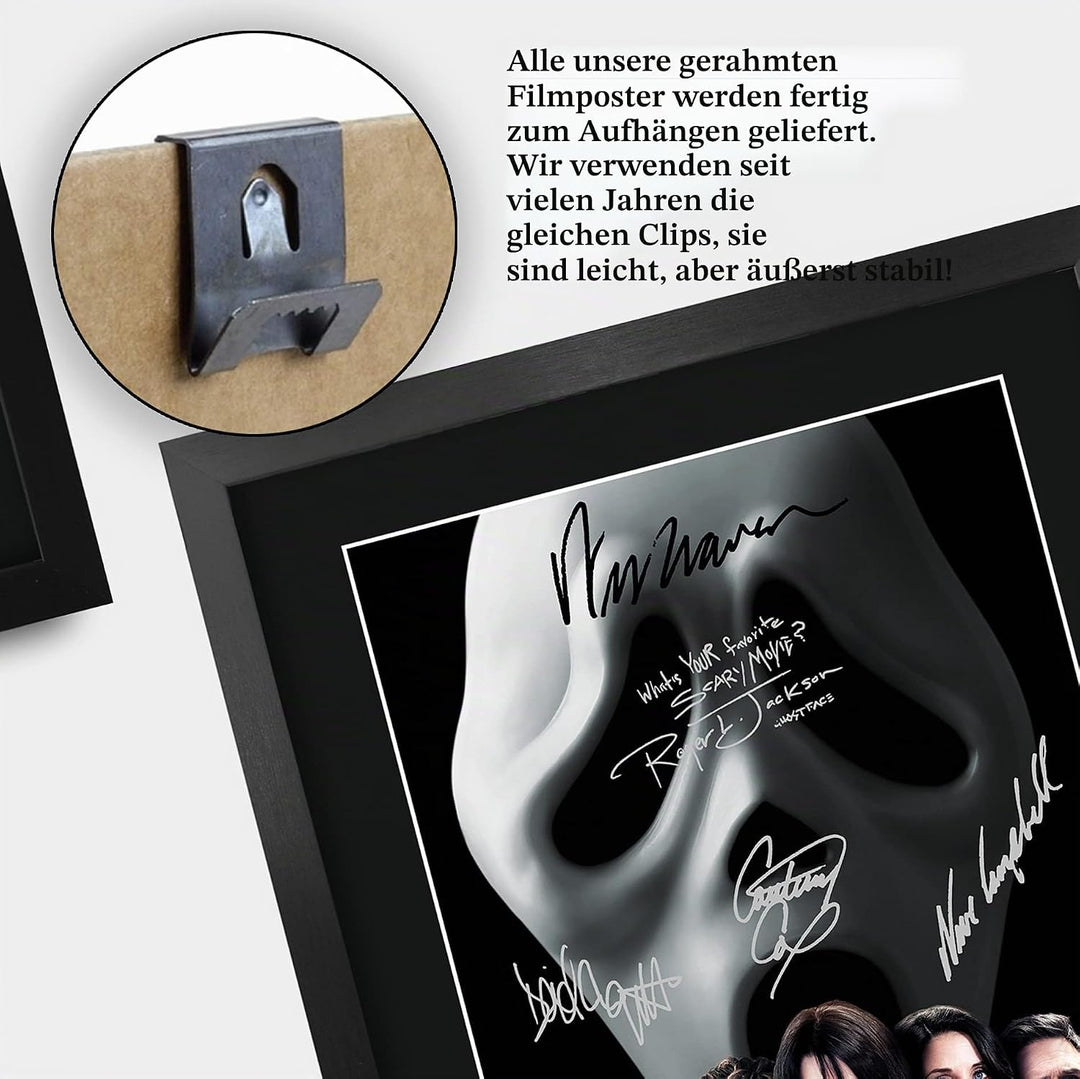 HWC Trading FR A3 Scream 4 Gifts Poster, signiertes Autogramm-Bild für Film-Erinnerungsstücke, gerah