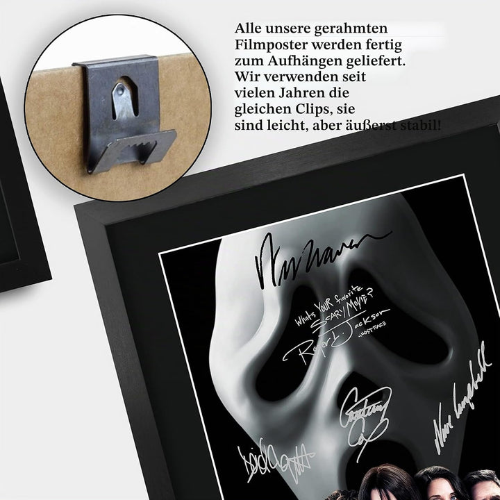 HWC Trading FR A3 Scream 4 Gifts Poster, signiertes Autogramm-Bild für Film-Erinnerungsstücke, gerah