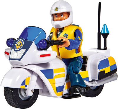 Simba - Feuerwehrmann Sam - Pick-Up Venus & Polizeimotorrad - 2 Figuren - Wasserstrahl- und Soundfun