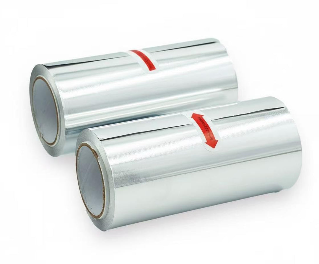 Friseur-Alufolie, 12 cm × 50 m, 22 mic, 2 Rollen/Box (Total 100 m), Silber, Professionell