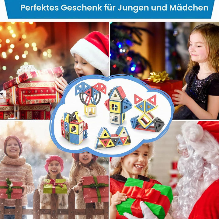 AOMIKS Magnetische Bausteine 173 Stück 3D Mini Magnetische Stapelblöcke Kinder Lernen Mint-Spielzeug