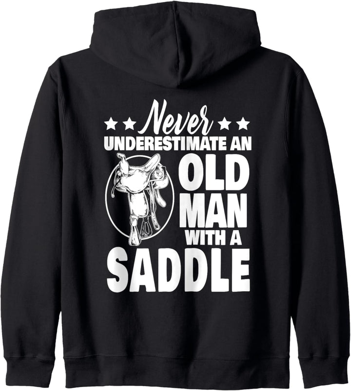 Never Underestimate an Old Man with a Saddle Bull Rider Dad Kapuzenjacke