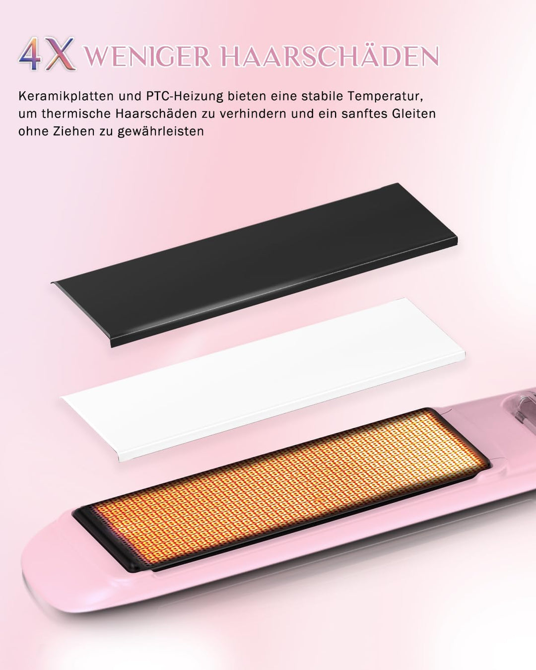 DORISILK Professioneller Haarglätter mit 260 Grad Hochtemperatur, 30 Sekunden schnelles Aufheizen de