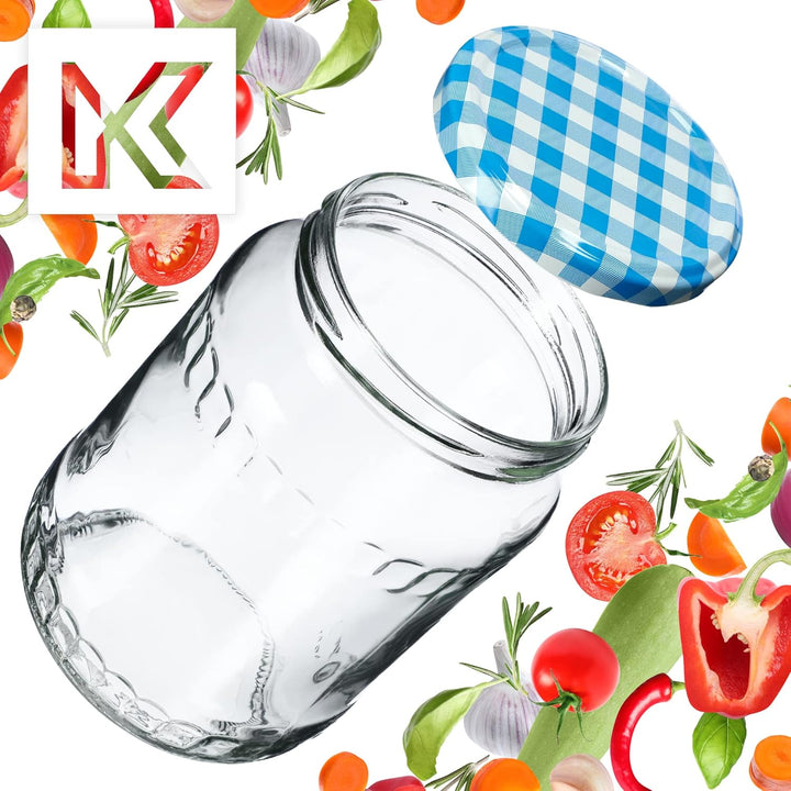 KADAX Einmachgläser, Marmeladengläser 720 ml, Einmachgläser mit Schraubdeckel, Gläser mit Schraubver