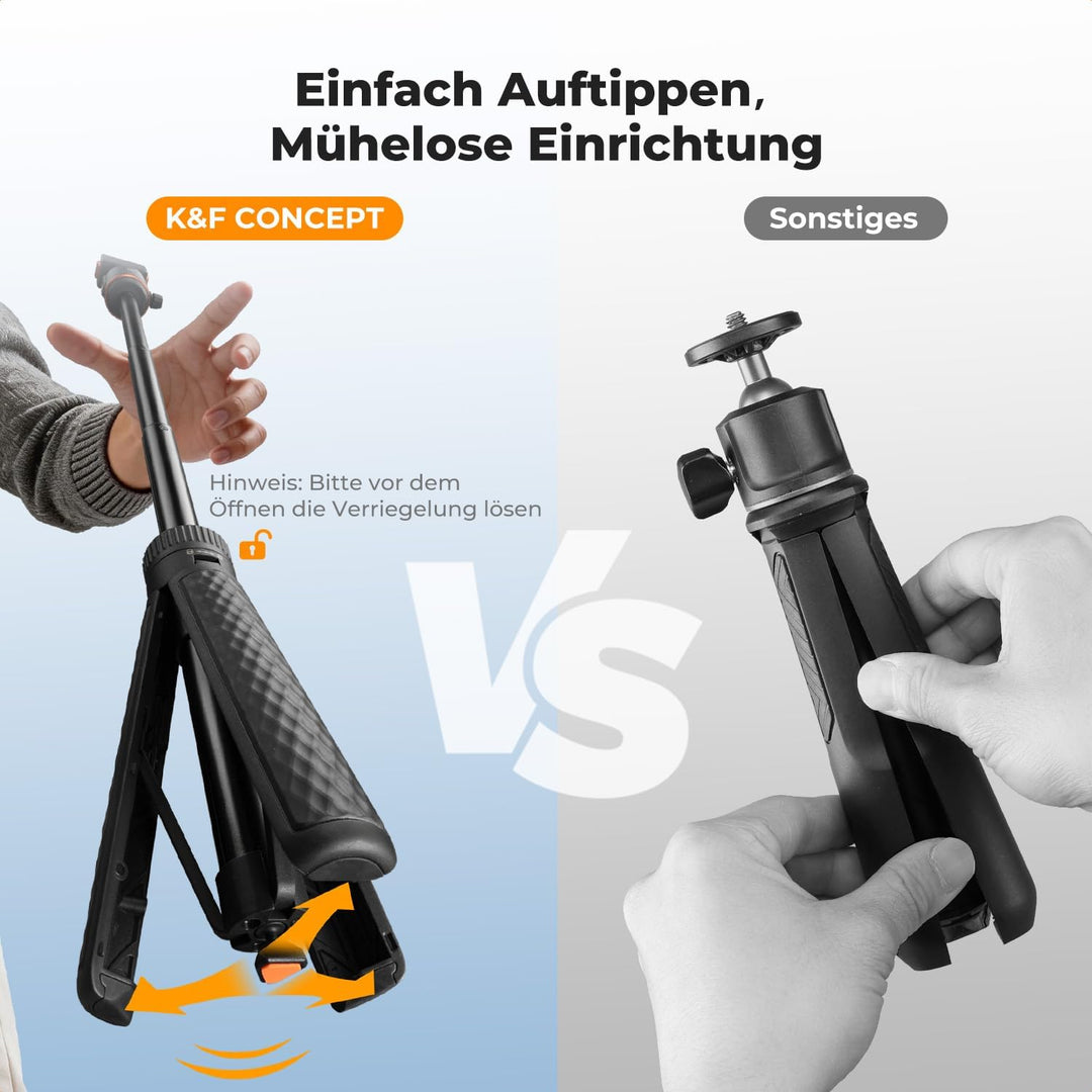 K&F CONCEPT Magnetisches Schnellwechsel-Stativ für Insta360 Ace Pro 2, 66cm Selfie Stick MIni Stativ