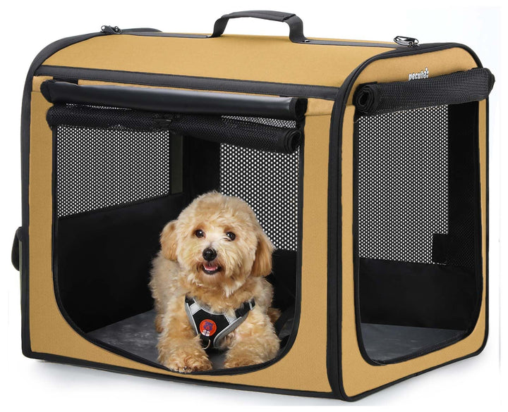 pecute Hundebox Faltbar Hundetransportbox Stabil Auto Transportbox Hund 61 x 52 x 45 cm, Leicht Katz