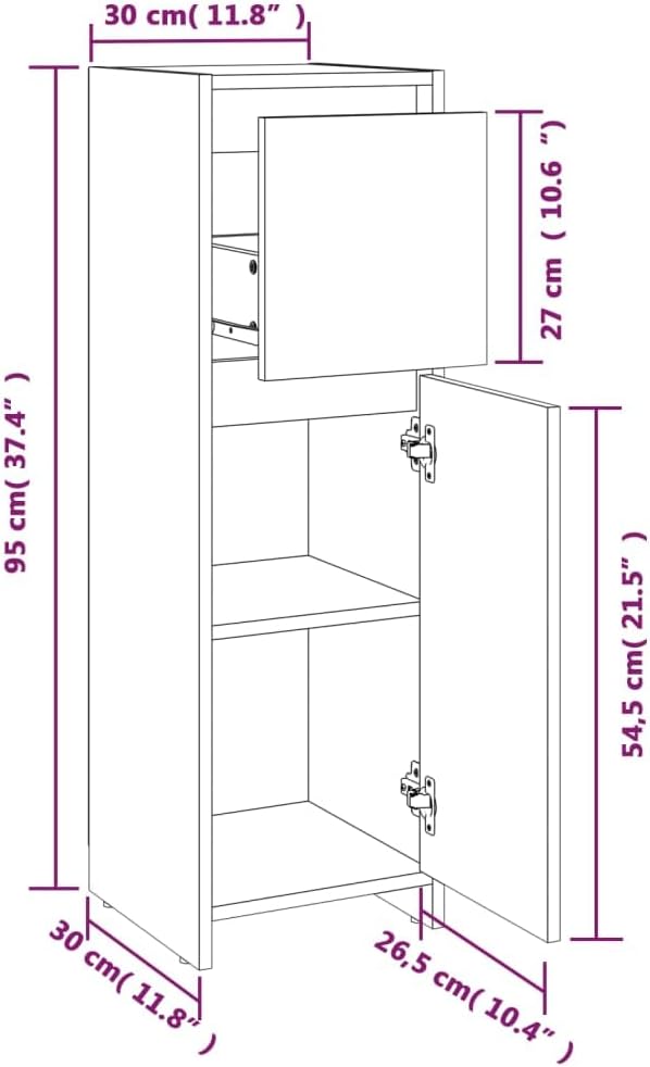 vidaXL Badezimmerschrank, Badschrank mit viel Stauraum, Schrank für Badezimmer, Badkommode Beistells