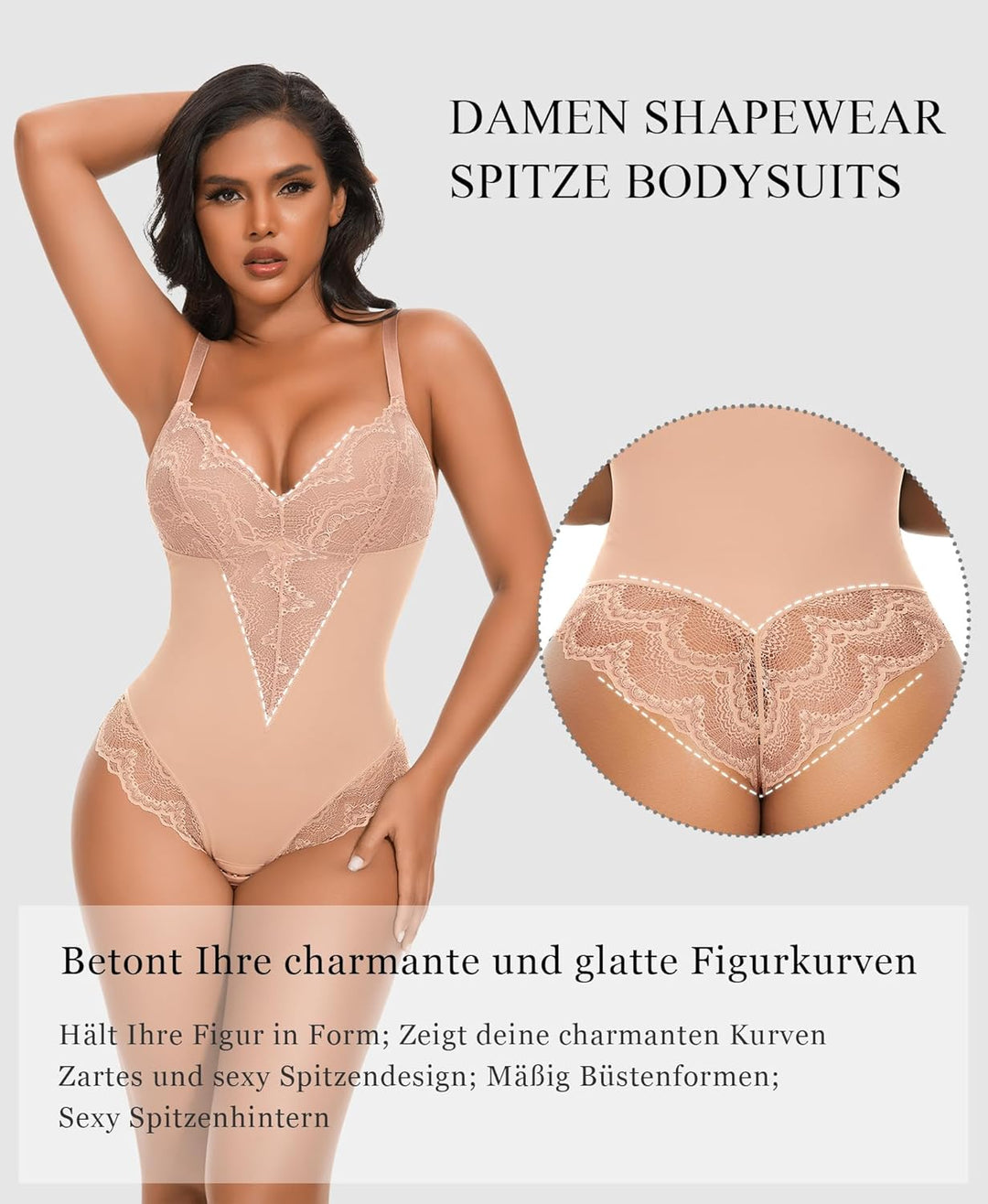 Shapewear Damen Bodysuits Bauchweg Formende Body Shaper Figurformende Unterwäsche Shaping Miederbody