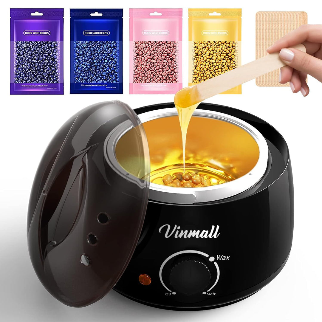 Wachswärmer Waxing Set Wachs Haarentfernung zuhause: Professionell Wax Maschine 4 Packungen wachsper