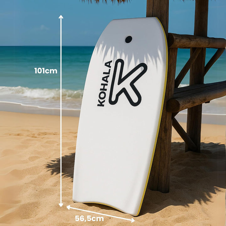 Bodyboard Kohala Unisex, Gelb, 101,6 cm (40/42 Zoll) für Kinder, Jugendliche und Erwachsene, 40
