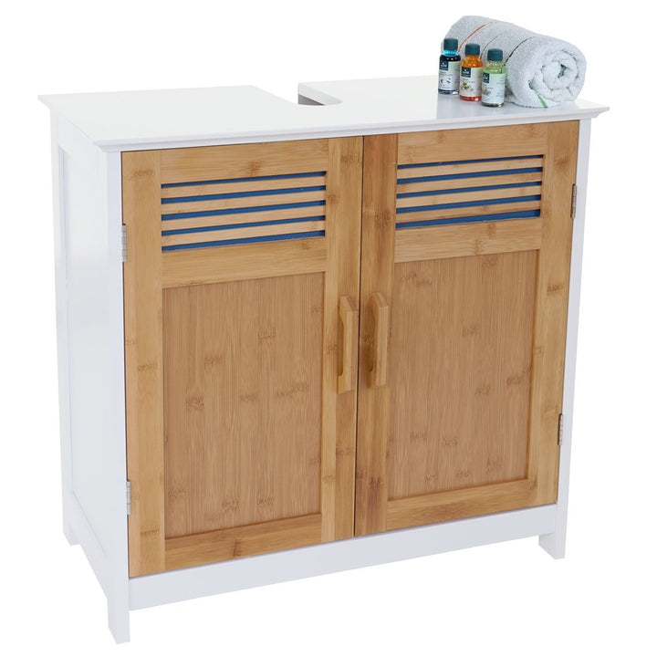 Mendler Waschbeckenunterschrank HWC-A85, Badschrank 60x60x30cm - Bambus, Bambus