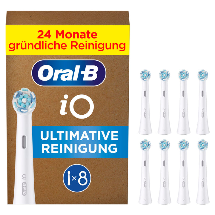 Oral-B iO Ultimative Reinigung Aufsteckbürsten für elektrische Zahnbürste, 8 Stück, ultimative Zahnr