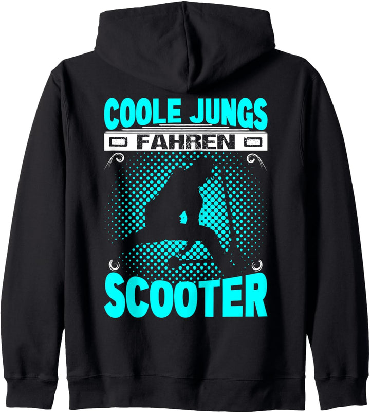 Stuntscooter Coole Jungs Fahren Scooter Tretroller Roller Kapuzenjacke
