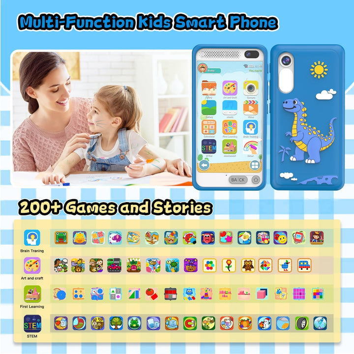 Kinder Handy Smartphone, Kinder Kamera Spielzeug mit Dual-Kamera, Weihnachten Geburtstag Geschenke a