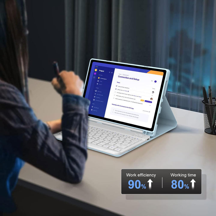 Hülle mit Tastatur für Xiaomi Redmi Pad 2 11 Zoll 2025/Redmi Pad SE 11 Zoll 2023 mit Stifthalter, Ma