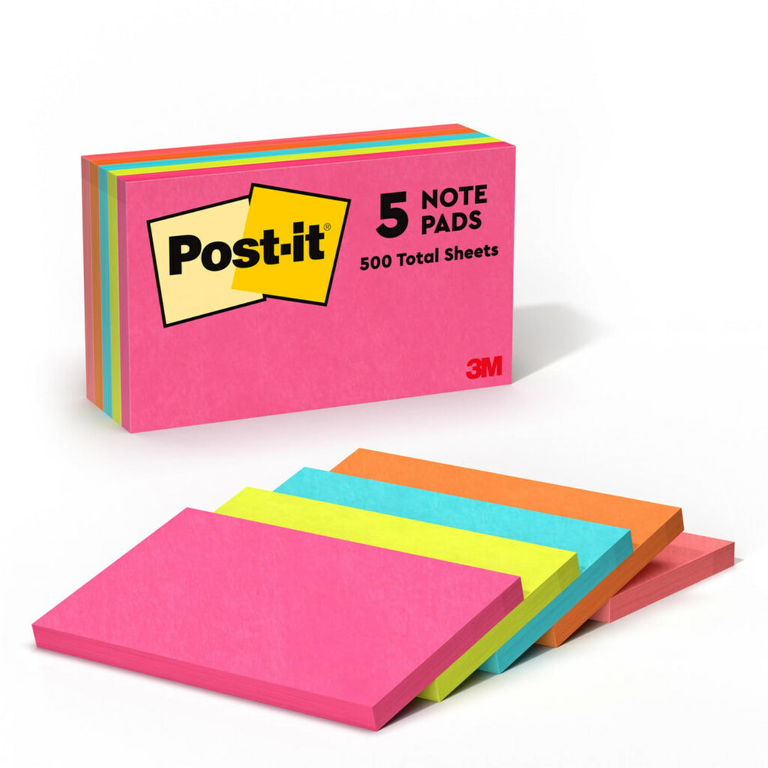 Post-It Sticky Notes 3"X5" 5/pkg-Lined Cape Town W/100 Sheets