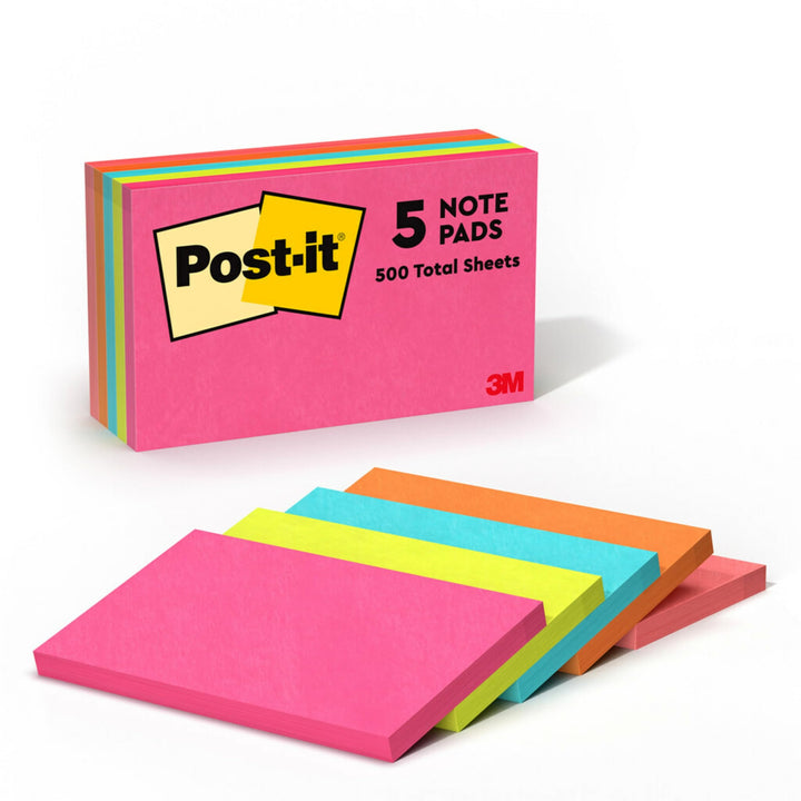 Post-It Sticky Notes 3"X5" 5/pkg-Lined Cape Town W/100 Sheets