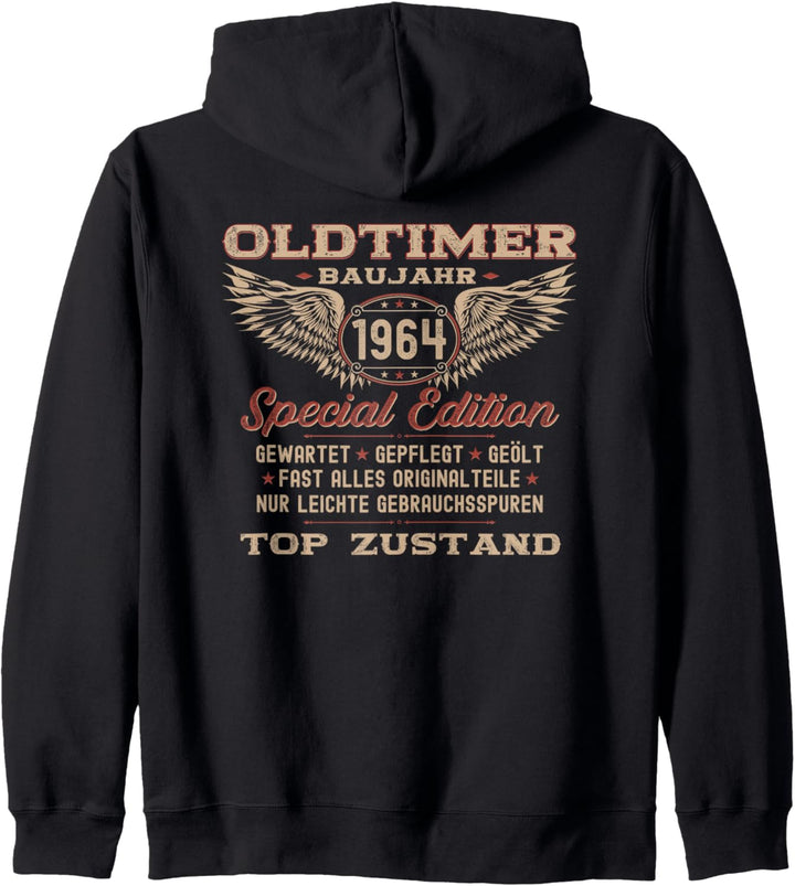 60. Geburtstag Oldtimer Jahrgang 1964 Herren Geschenke Kapuzenjacke