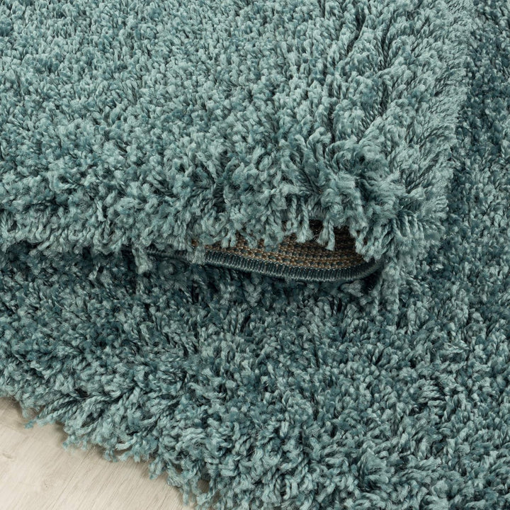 Shaggy Hochflor Teppich Läufer Flur 80 x 150 cm Aqua Blau - Modern Flauschiger Teppich Extra Weich,