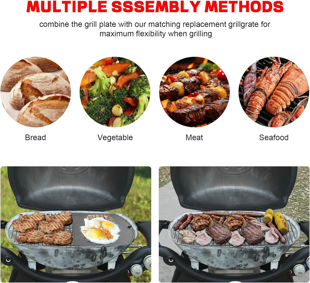 7646 Stainless Steel Cooking Grates for Weber Q300, Q320, Q3000, Q3200 Series, 63.5 x 45.2 cm Replac