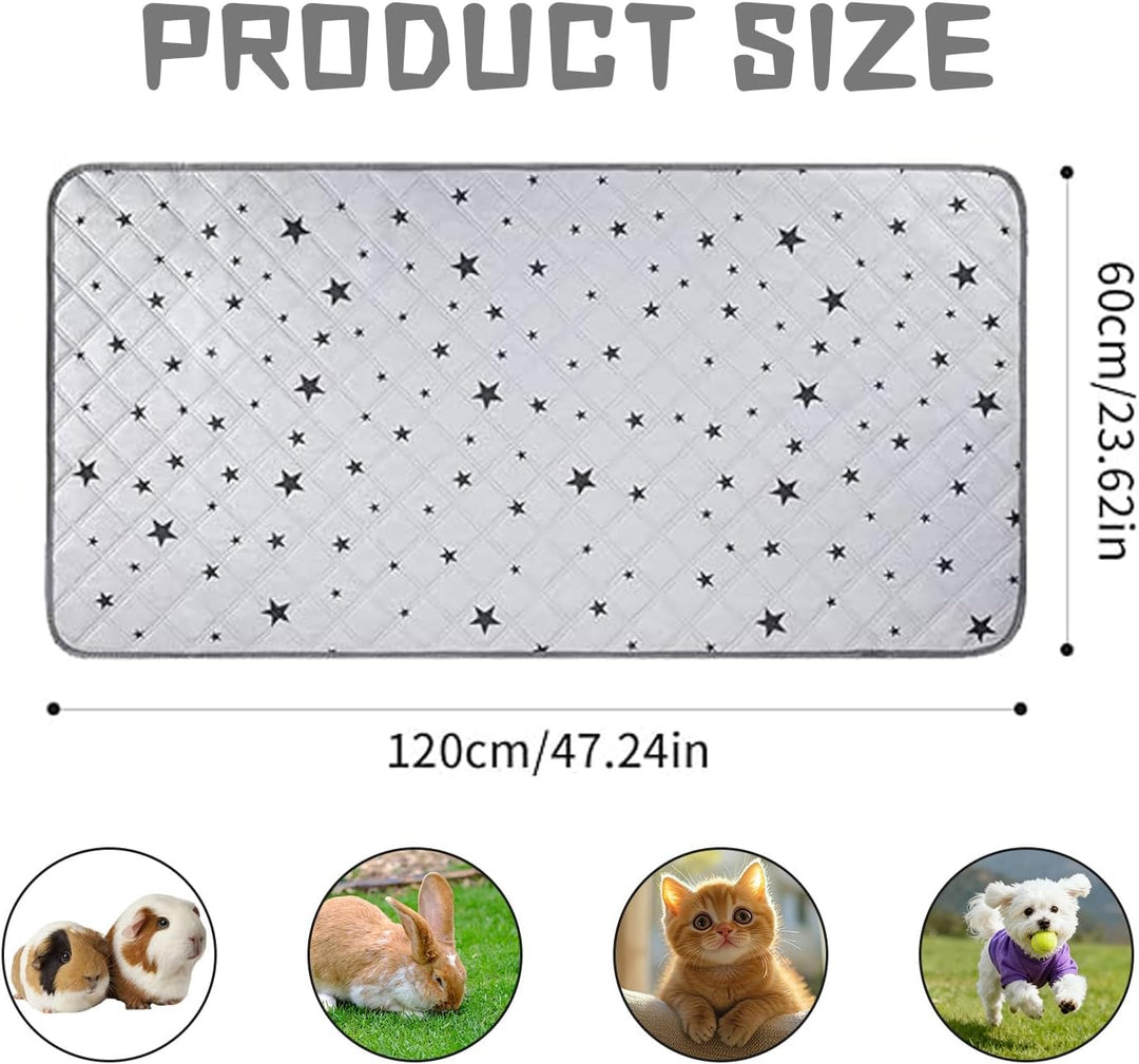 2 Stück Pipipads Meerschweinchen Unterlage Waschbar 120x60cm, wasserdichte Schnell Saugfähige Wieder