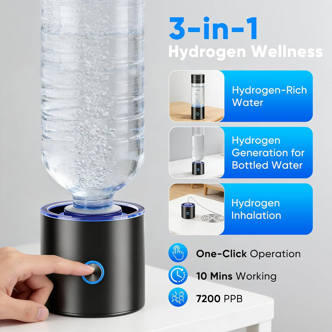 Wasserstoff Wasserflasche, 290ml Hydrogen Water Bottle mit 7200 PPB & SPE Technologie, Wasserstoffre