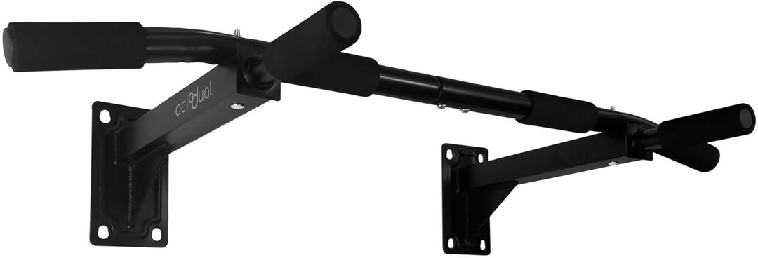 OcioDual Klimmzugstange für die Wand, Pull Up Klimmzugstange, bis 350 kg, Schwarz, Fitnessstudio für