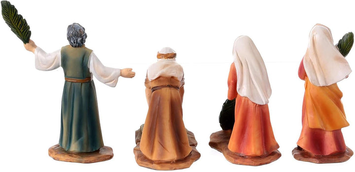 Einzug nach Jerusalem, Set 5-teilig, für Osterkrippe, 10 cm