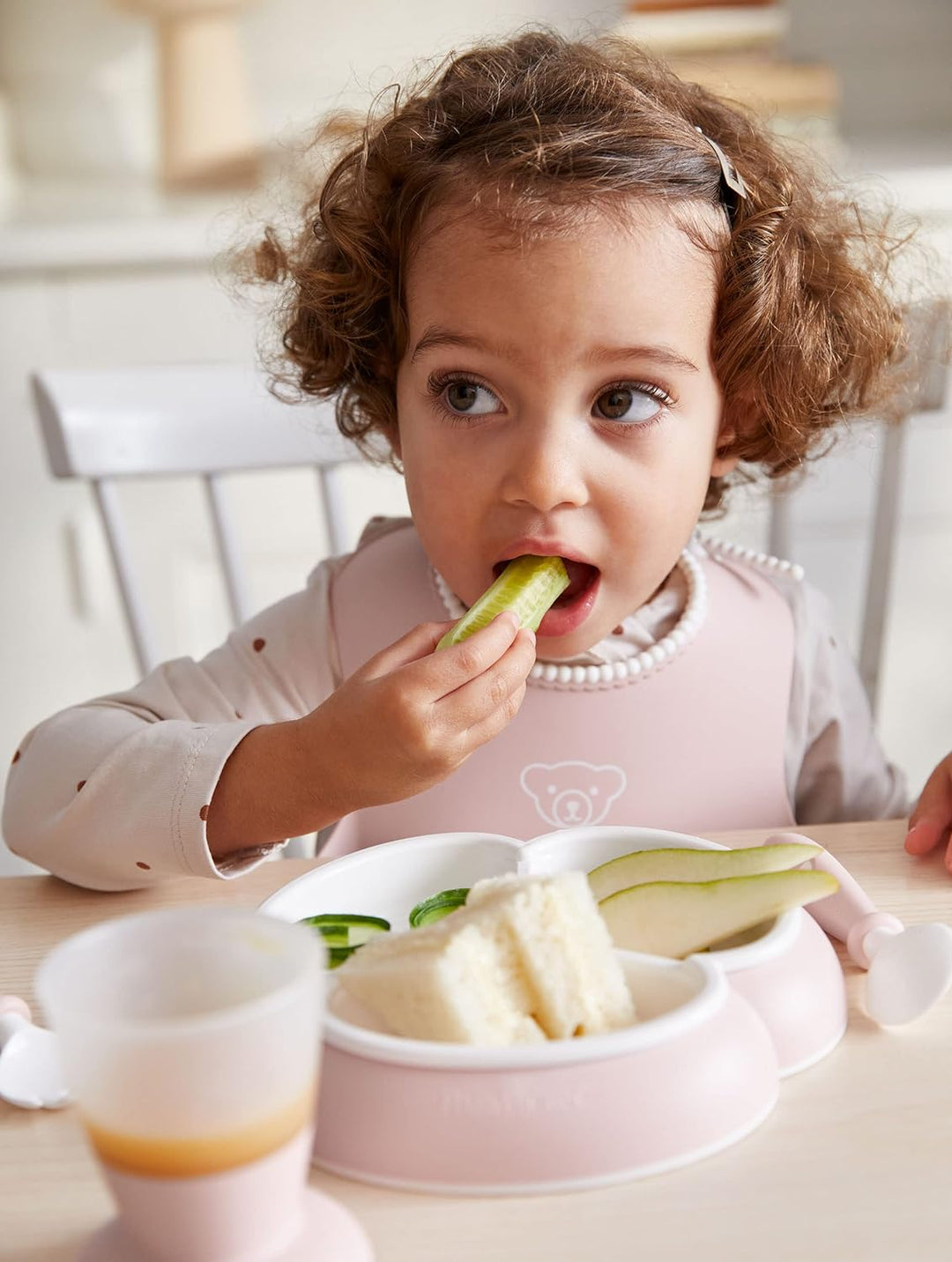 BabyBjörn Kindergeschirr, 8-teilig, Blassrosa, Blassrosa