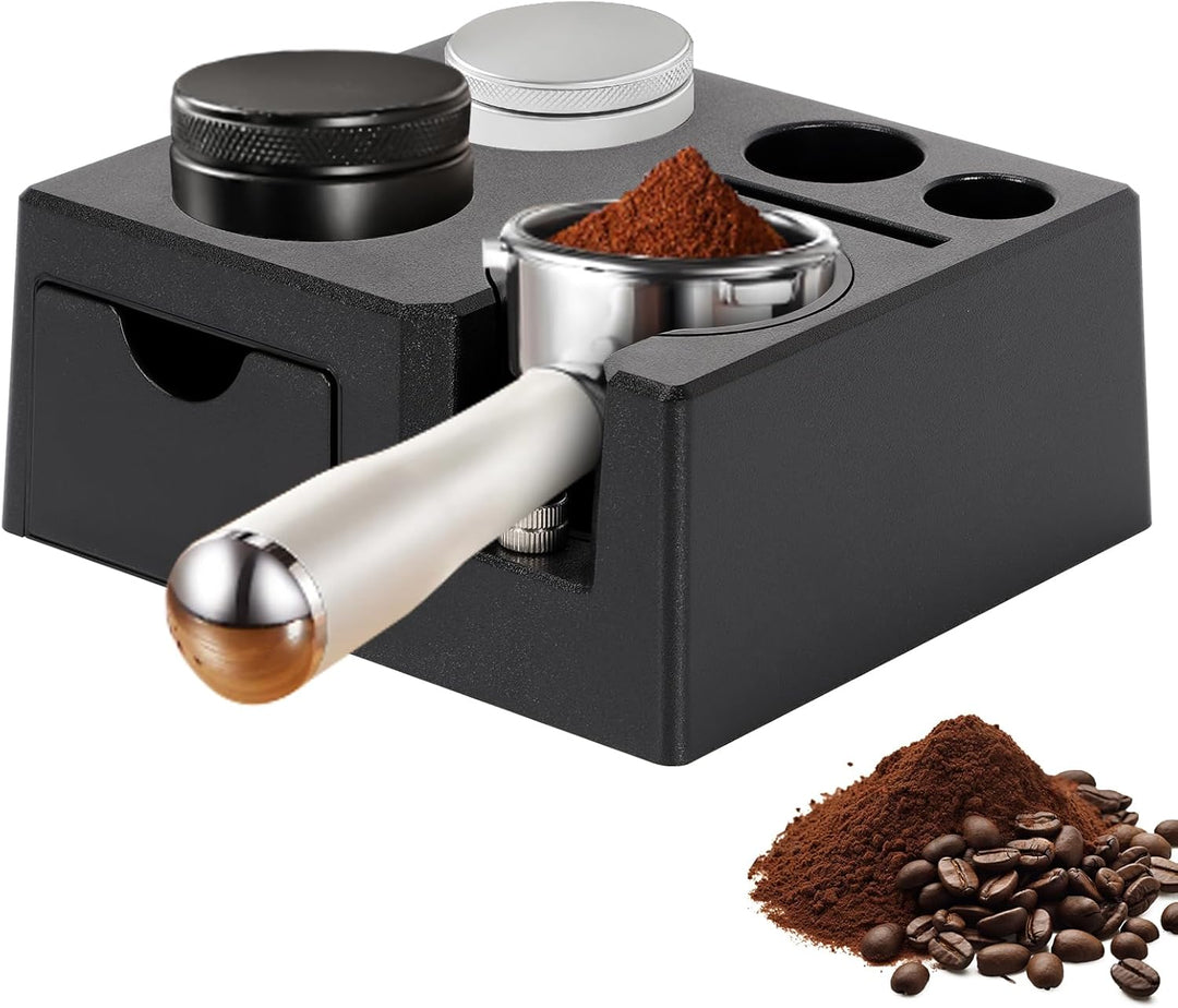 Tamper Station für Barista (51-58mm), Tamperstation aus ABS Kaffeefilter Tamper Halter mit Rutschfes