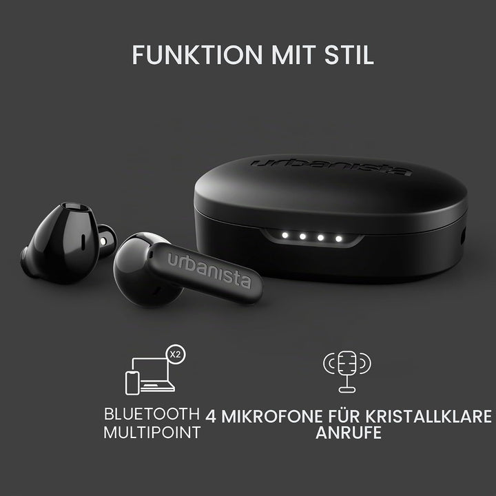 Urbanista Copenhagen 2 Bluetooth Kopfhörer, Kabellos Bluetooth 5.4 In-Ears Kopfhörer, 4 ENC Noise Ca