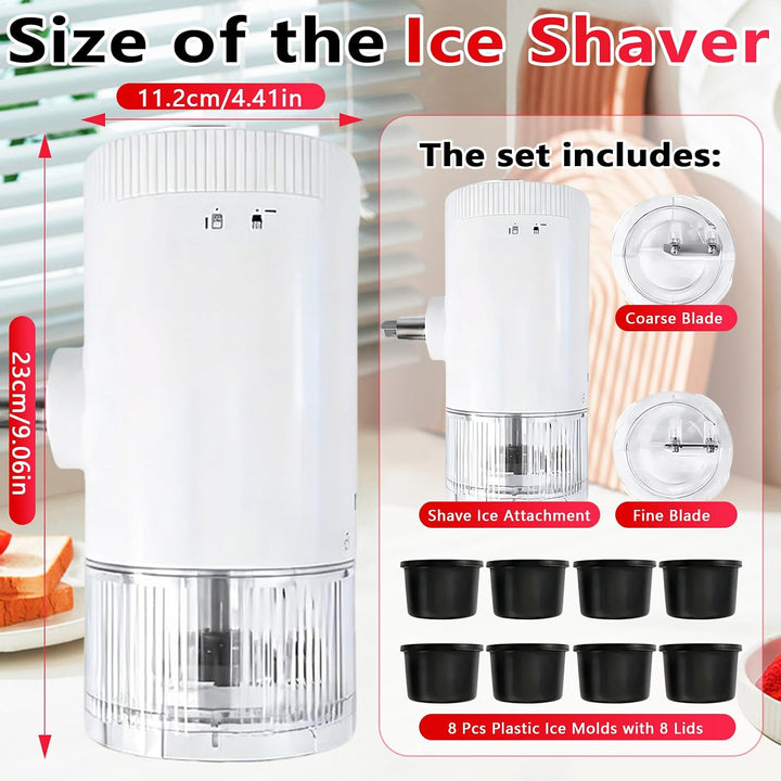 Rasiereis Aufsatz für Kitchen Aid Standmixer, Zubehör für Eismaschine mit 8 Eisformen, Rasiereis Auf