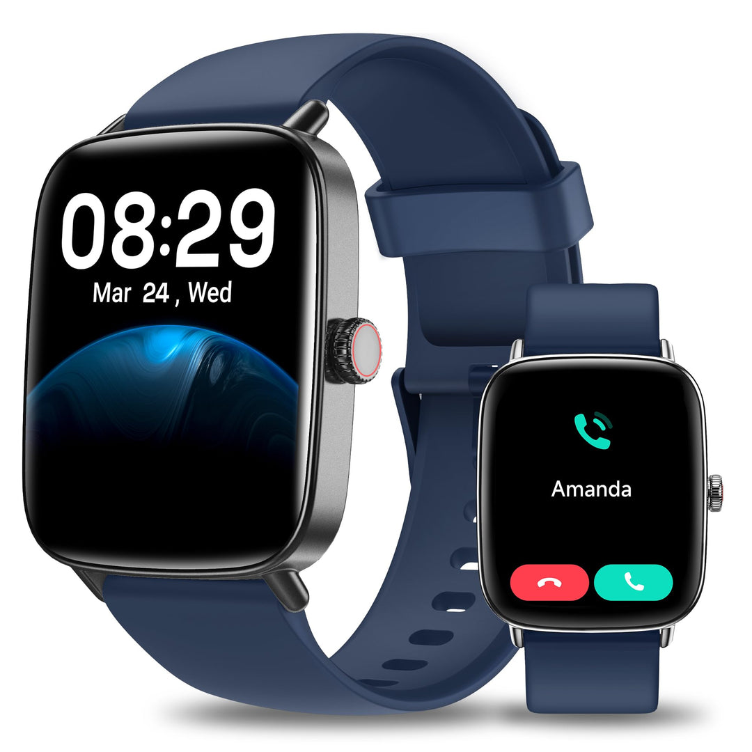 Yoever Smartwatch Herren Damen mit Telefonfunktion - 1.85" Fitnessuhr Herren mit Herzfrequenz SpO2 S