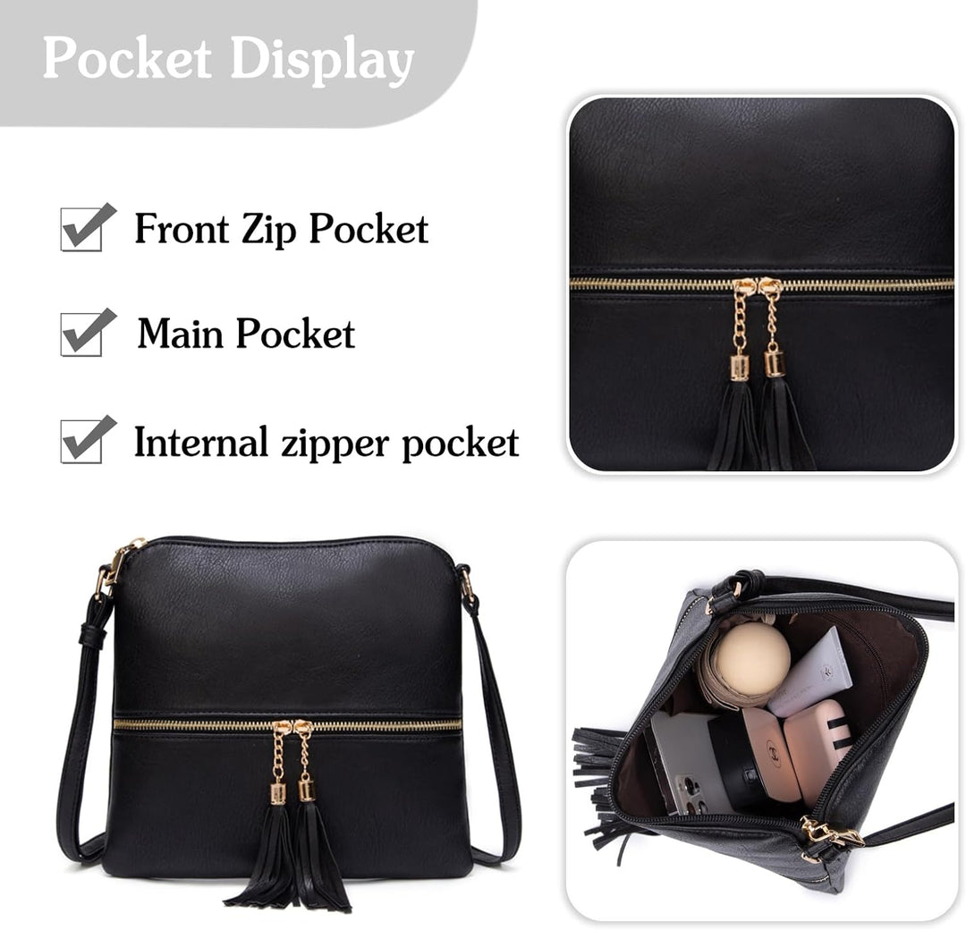 PORRASSO Mode Umhängetasche Damen Schultertasche Beuteltasche PU Handtasche für Reisen Arbeit Täglic