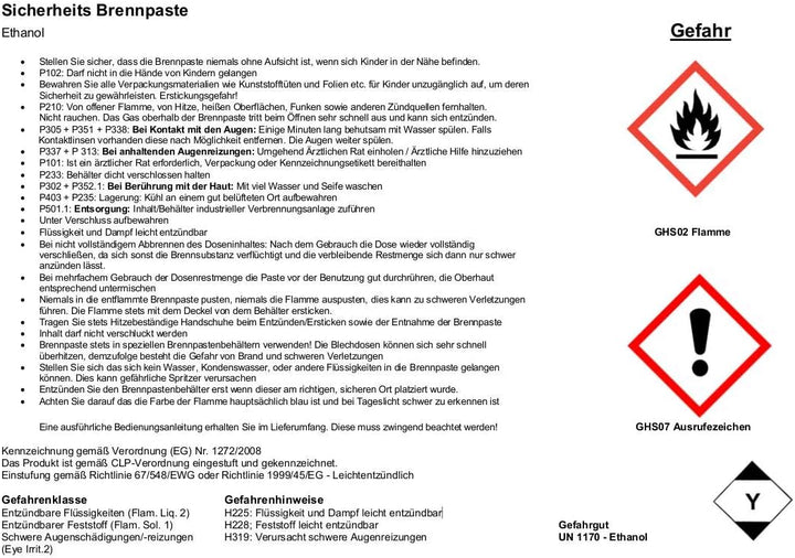 Beeketal Brennpaste - 12 x 200g Sicherheitsbrennpaste Dosen, ca. 2-3 Std. Brenndauer pro Dose, saube