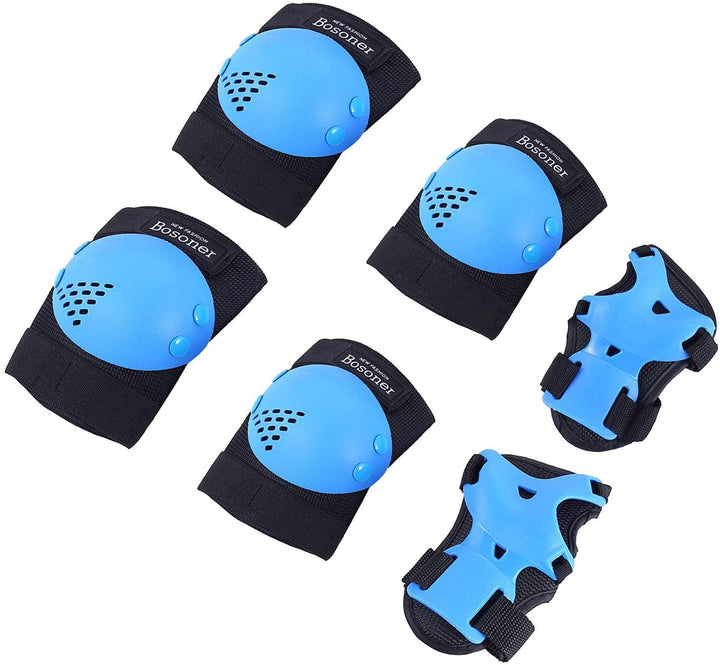 BOSONER Knieschoner Kinder Schoner Inliner Protektoren 6er Set Schützer Inliner Inline Skates Knie U
