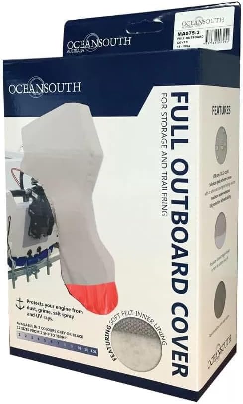 Oceansouth volle Aussenbord Abdeckung (Grau) 3.5HP, 3.5HP