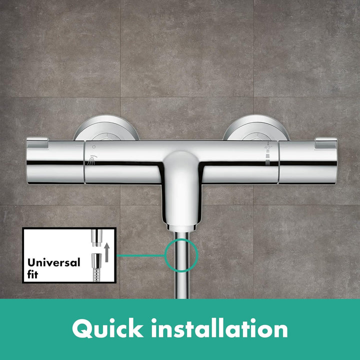 hansgrohe Ecostat - Wannenthermostat Aufputz, Wannenarmatur mit Sicherheitssperre (SafetyStop) bei 4