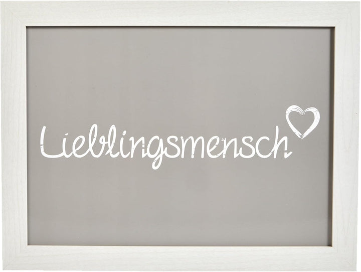 Out of the Blue 144196 - Kissen Tablett Lieblingsmensch, ca. 43 x 32,5 cm, Grau