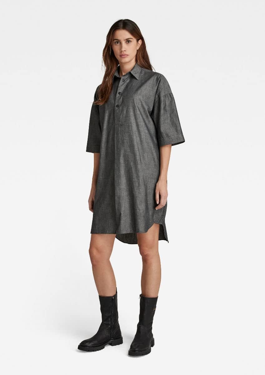 G-STAR RAW Damen Shirt Dress Dress XXS Schwarz (Jet Black D21884-d105-a814), XXS Schwarz (Jet Black