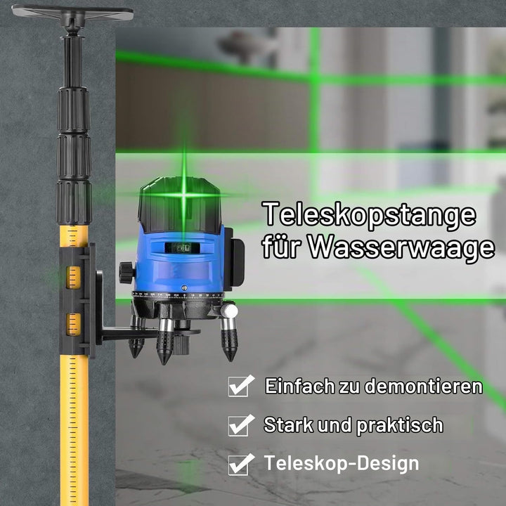 Teleskopstange Laser, Stativ Laser, Einstellbar von 115-280 cm,1/4 &amp; 5/8 Zoll mit Schnellverschluss