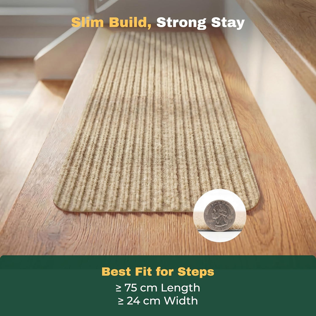 MBIGM 15er Set Stufenmatten 20 cm X 76 cm Treppenteppich Selbstklebend Sicherheit Stufenteppich für