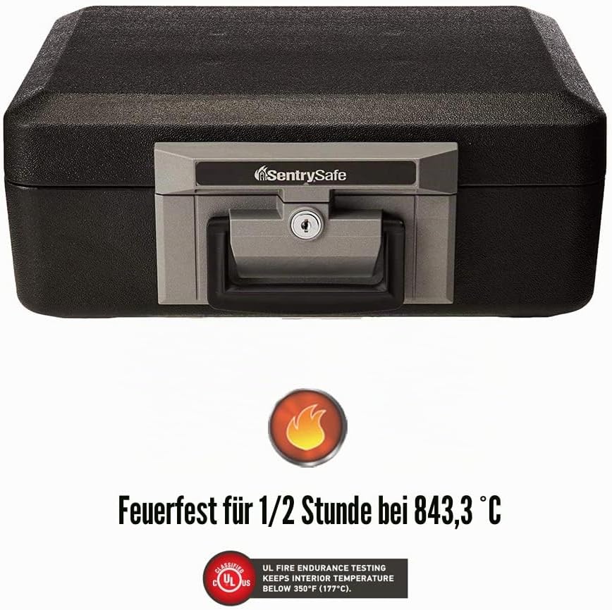 Sentry Safe 1160 1160 cm Feuerfester Schlosskasten, Schwarz, 0.25 cu. ft, Schwarz