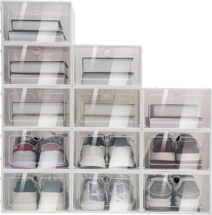 20/24er Transparent Schuhbox, Stapelbar Schuhbox Schuhkarton Schuhaufbewahrung Schublade Transparent