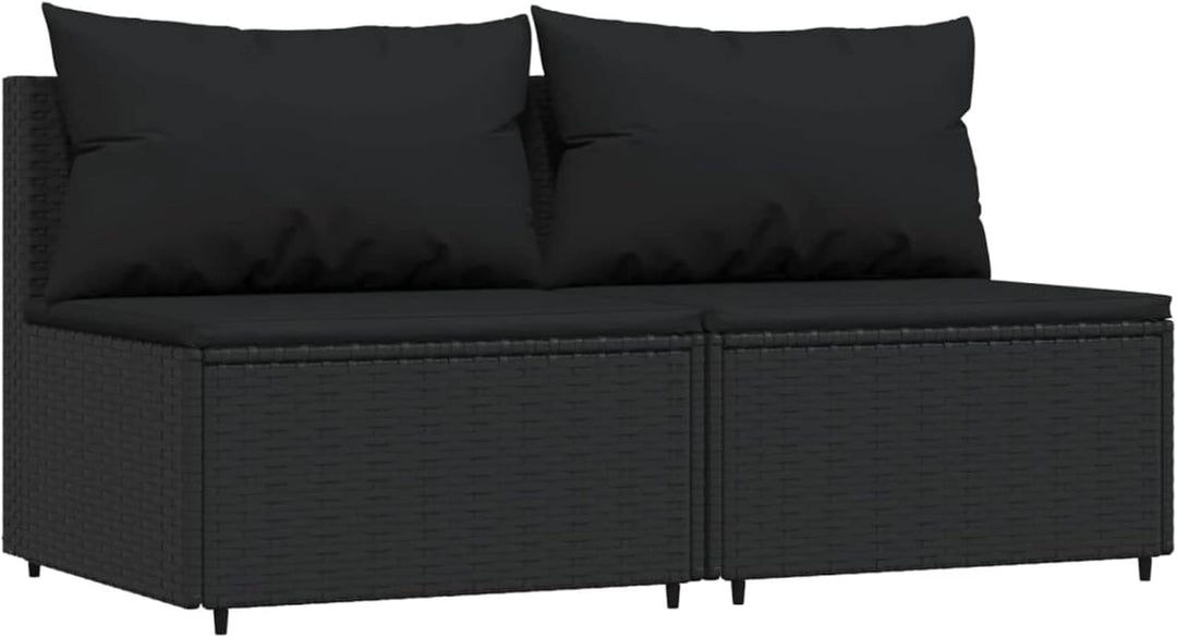 Yolola Poly-Rattan 2-Sitzer Balkonsofa mit Tisch | Balkonmöbel Kleiner Balkon | Gartensofa Set | Rat
