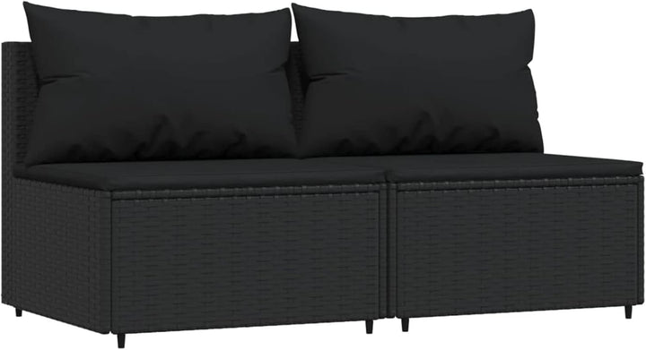 Yolola Poly-Rattan 2-Sitzer Balkonsofa mit Tisch | Balkonmöbel Kleiner Balkon | Gartensofa Set | Rat