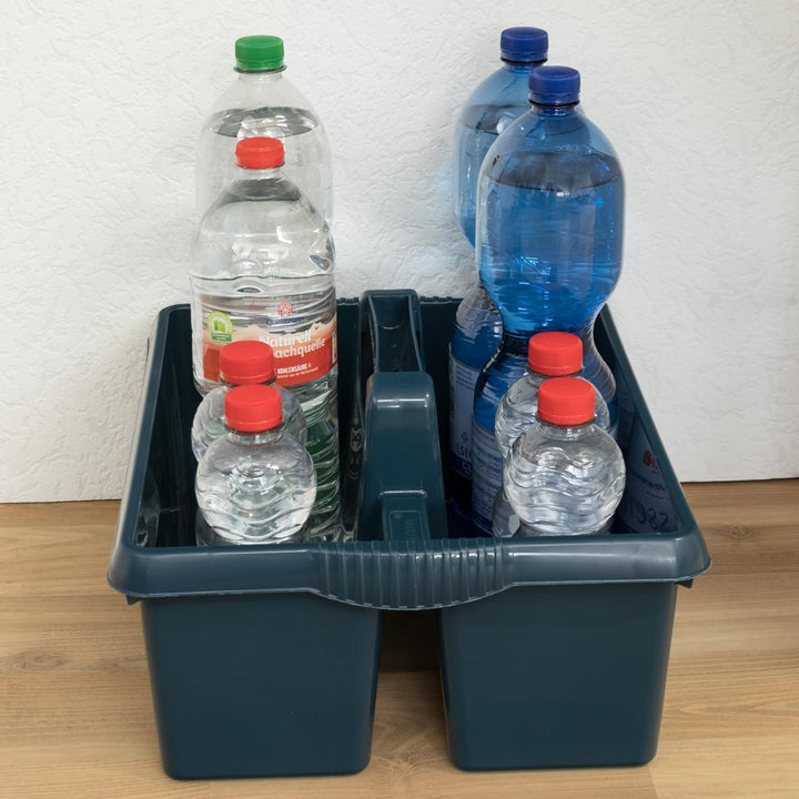 2x Tragbarer Organizer für Putzmittel 38x32x15 cm Silbergrün Werkzeugträger Gartengerätekorb Schuhpu