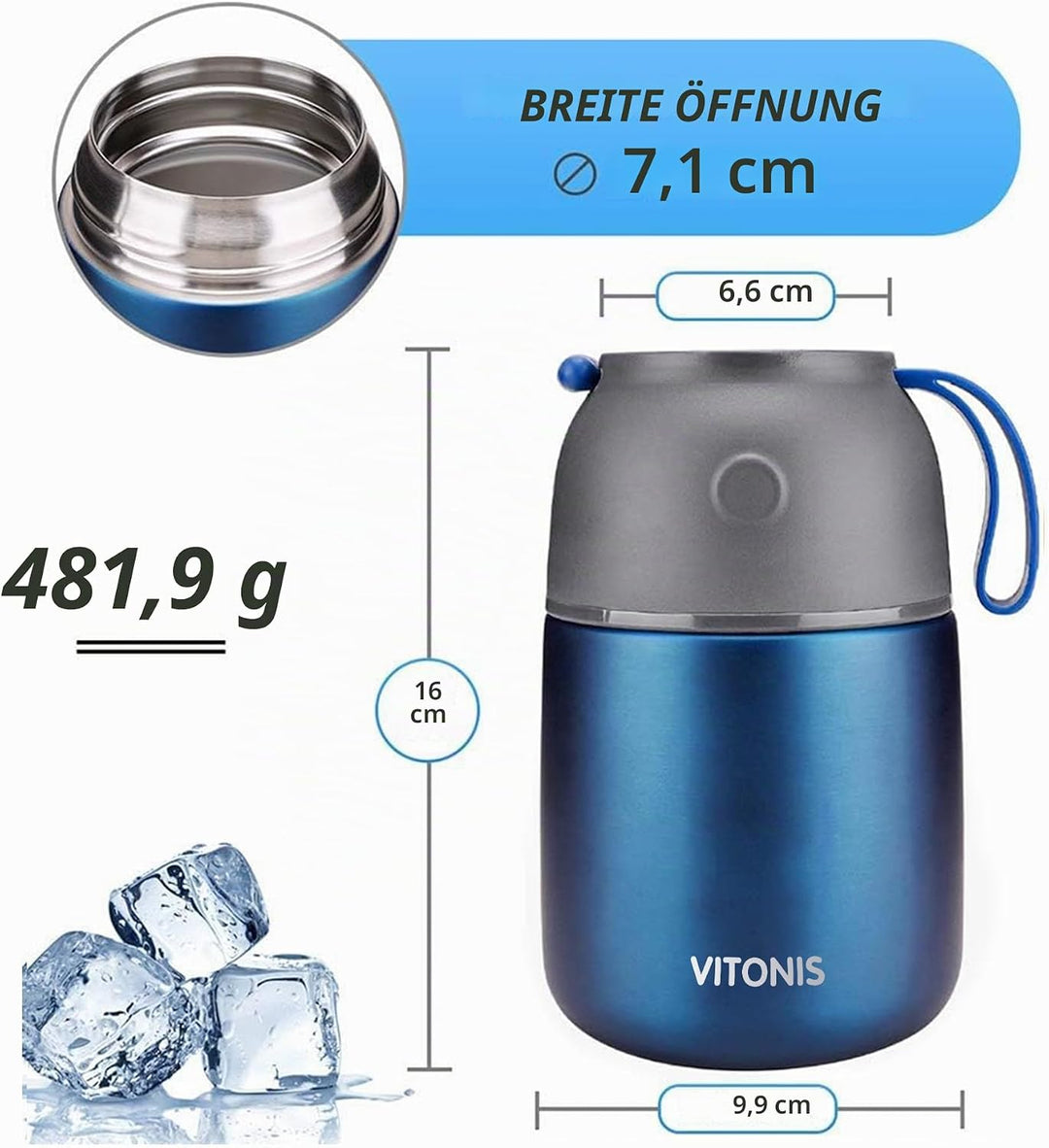 LOGEEYAR Thermobehälter für Essen 500ml Kinder Edelstahl Isolierbehälter Gefäss für warme Speissen,
