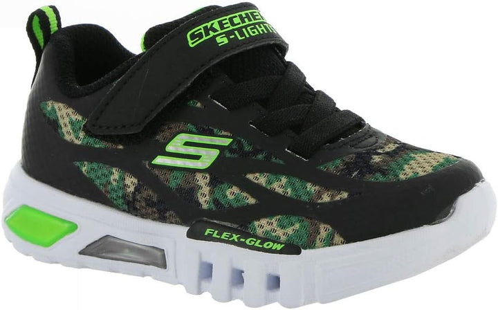 Skechers Jungen Flex-glow Dezlom Sneaker 28.5 EU Black Synthetic Textile Blue Lime Trim, 28.5 EU Bla